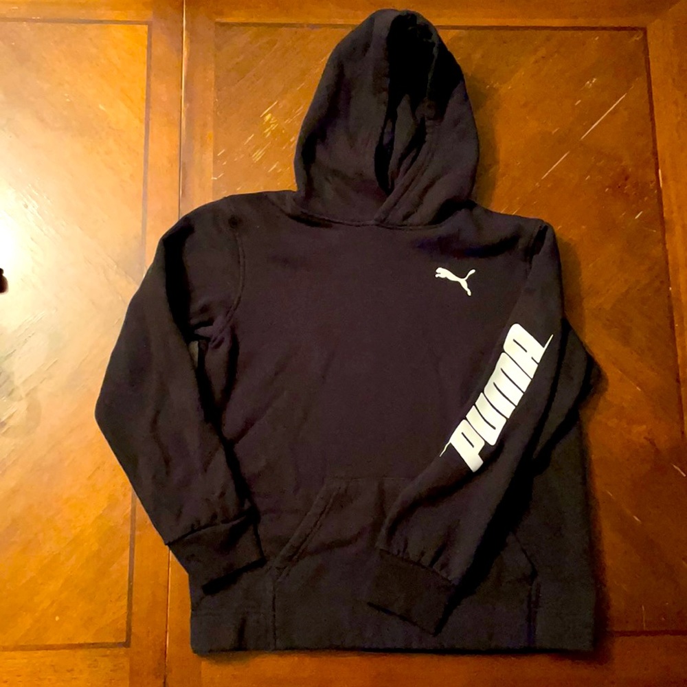 Black PUMA Hoodie Size L (14-16)